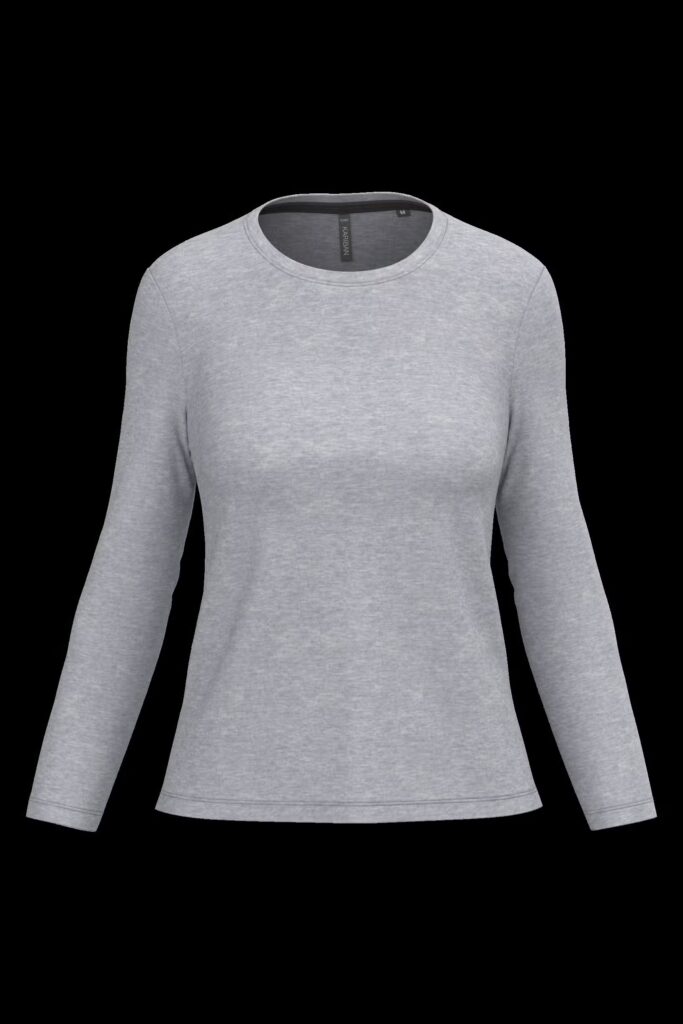 T-shirt col rond manches longues femme