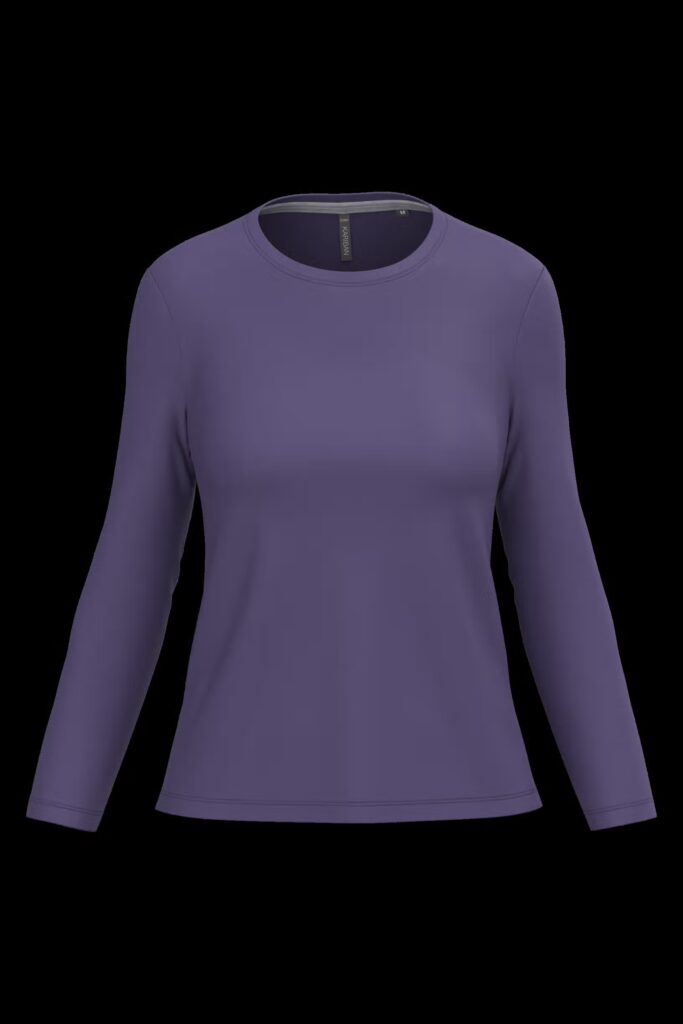 T-shirt col rond manches longues femme