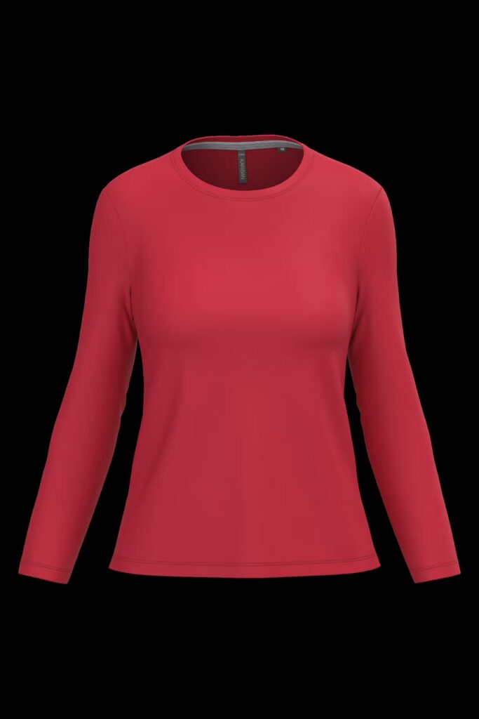 T-shirt col rond manches longues femme