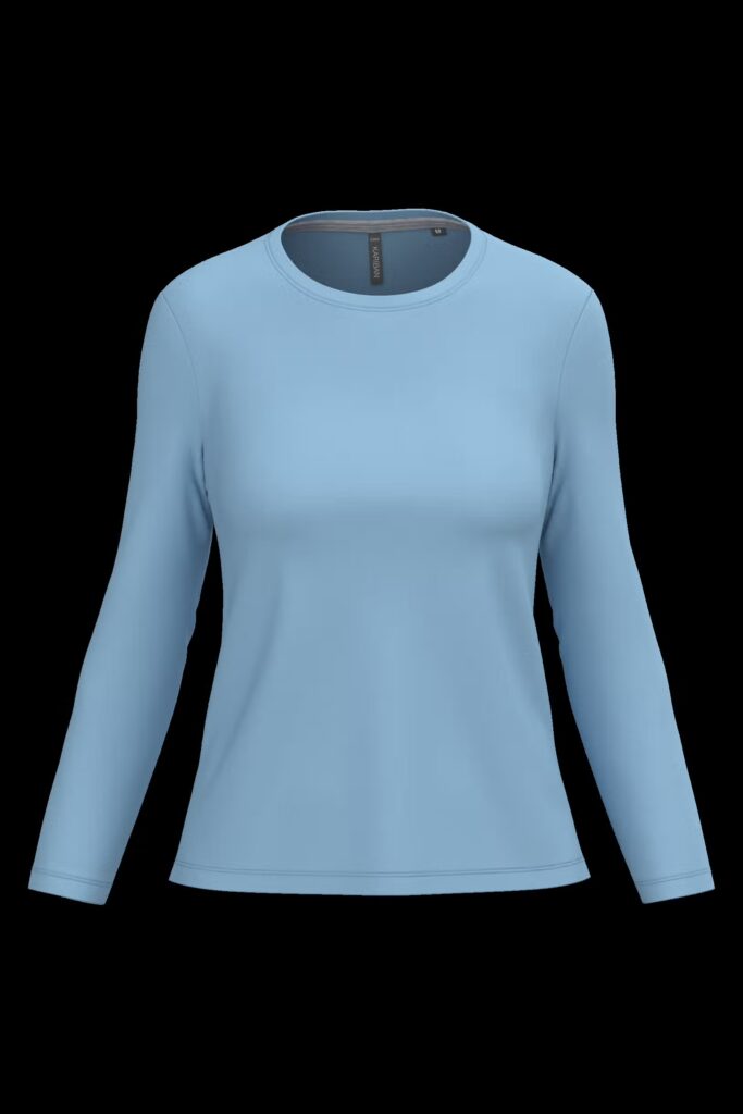 T-shirt col rond manches longues femme