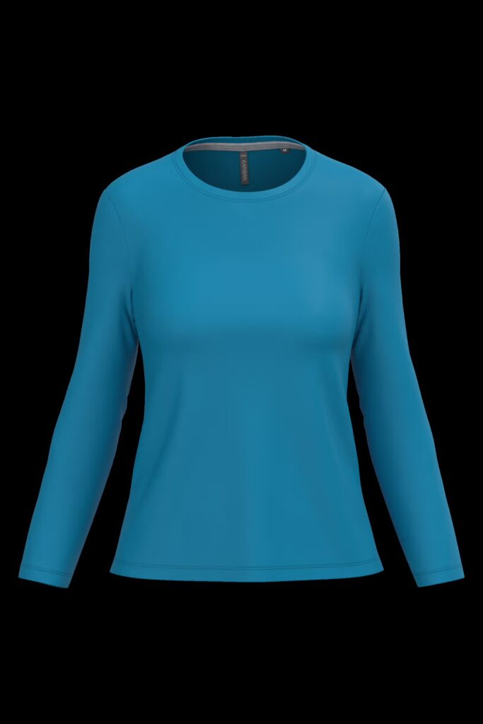 T-shirt col rond manches longues femme