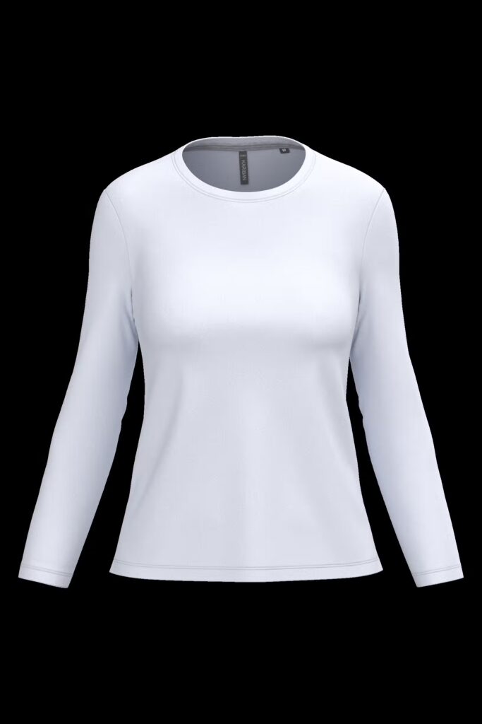 T-shirt col rond manches longues femme