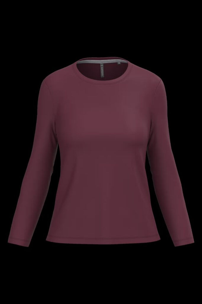 T-shirt col rond manches longues femme