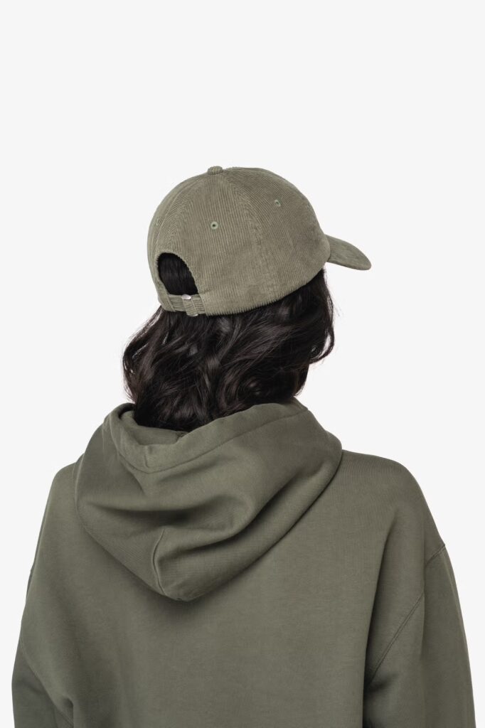 Casquette écoresponsable en velours côtelé 6 panneaux unisexe