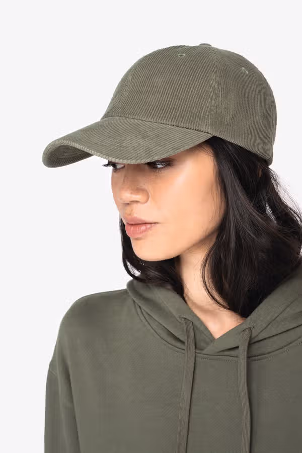 Casquette écoresponsable en velours côtelé 6 panneaux unisexe