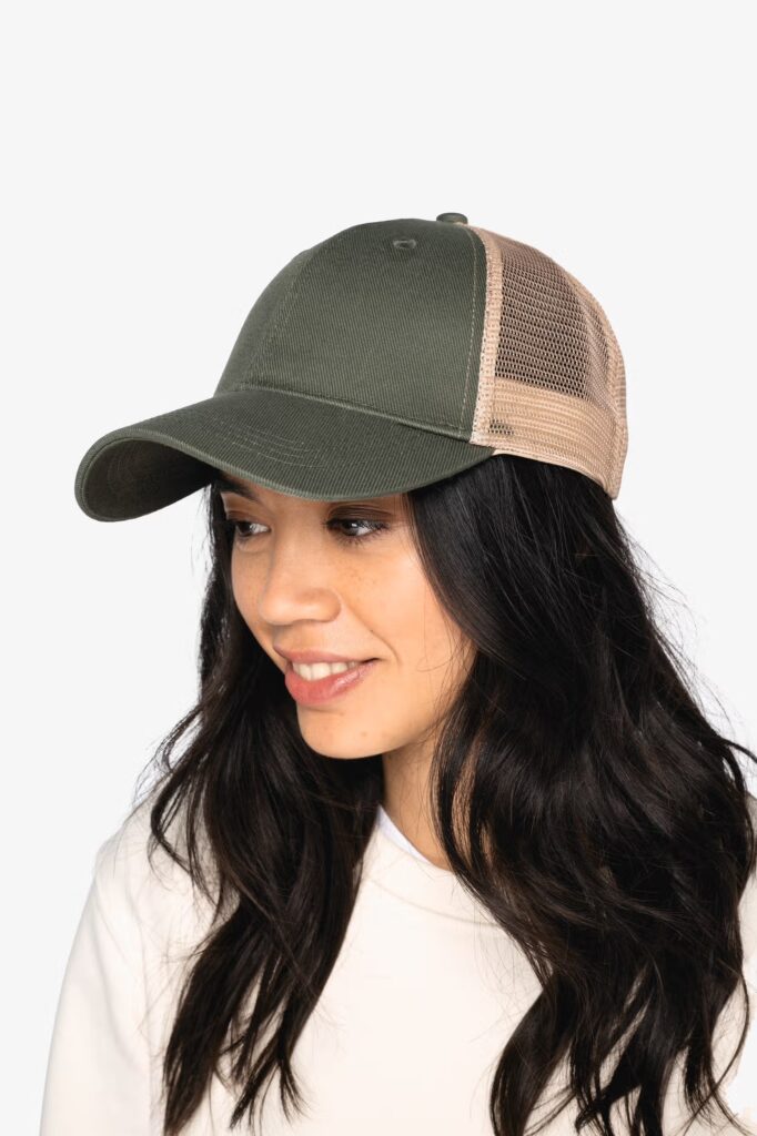 Casquette trucker écoresponsable 6 panneaux unisexe