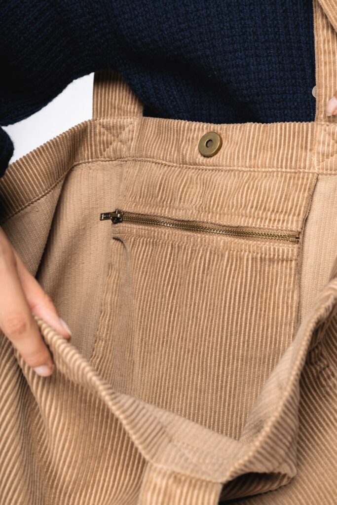 Sac écoresponsable délavé en velours côtelé