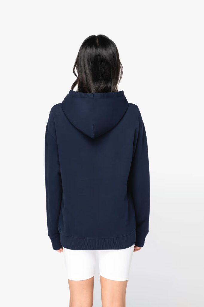 Sweat-shirt écoresponsable à capuche à épaules tombantes French Terry unisexe