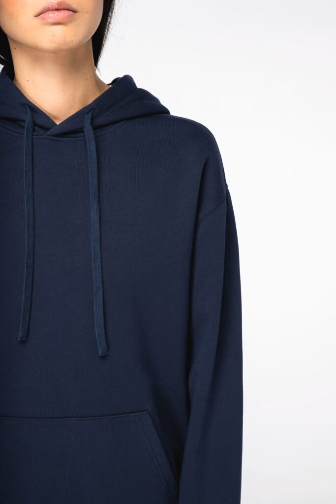 Sweat-shirt écoresponsable à capuche à épaules tombantes French Terry unisexe