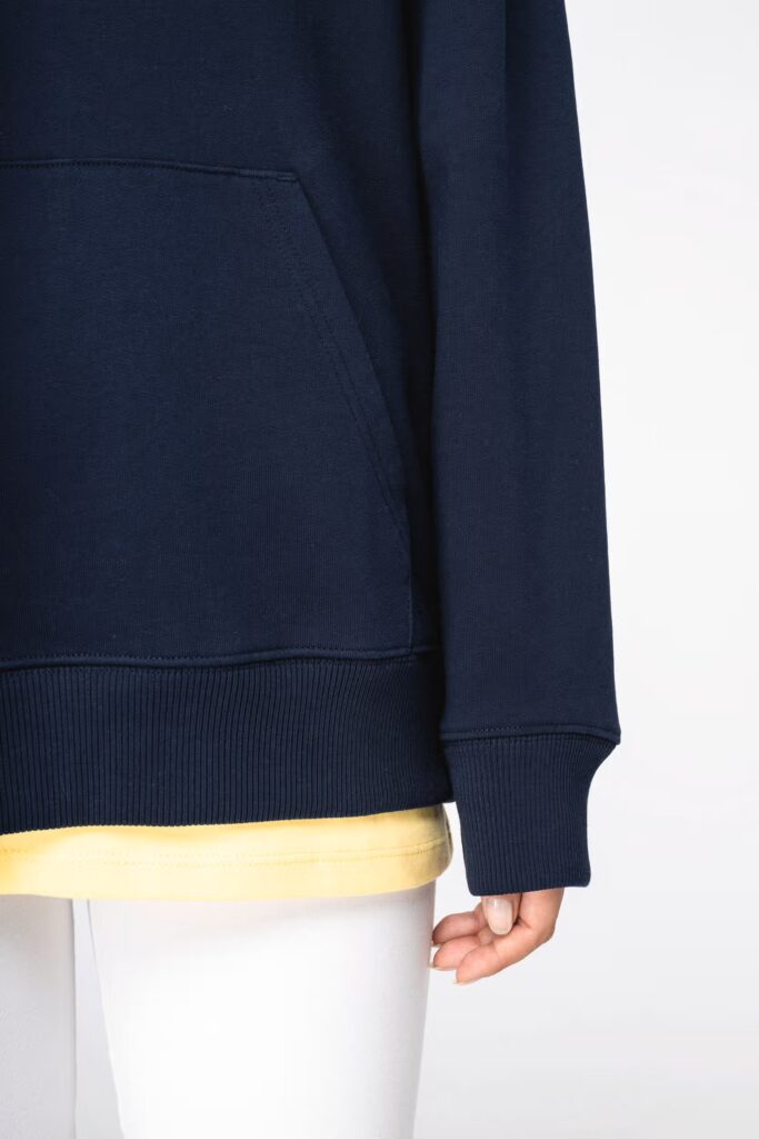 Sweat-shirt écoresponsable à capuche à épaules tombantes French Terry unisexe