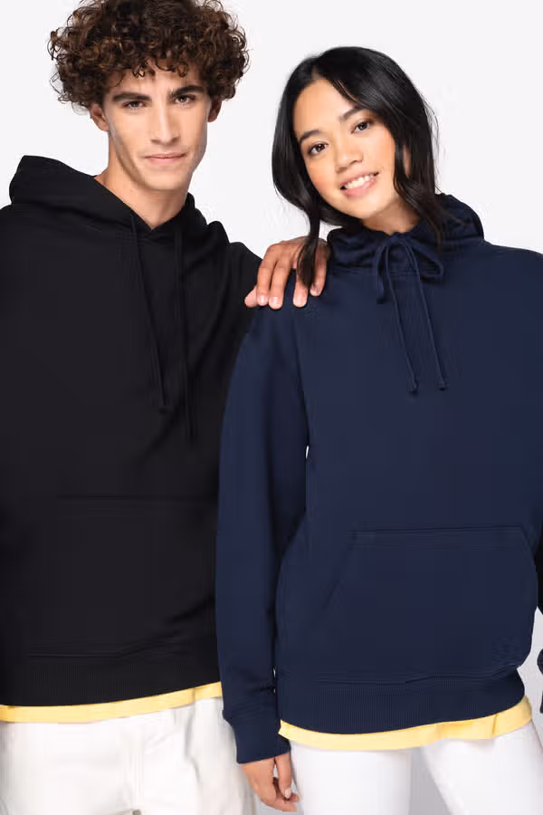 Sweat-shirt écoresponsable à capuche  à épaules tombantes French Terry unisexe