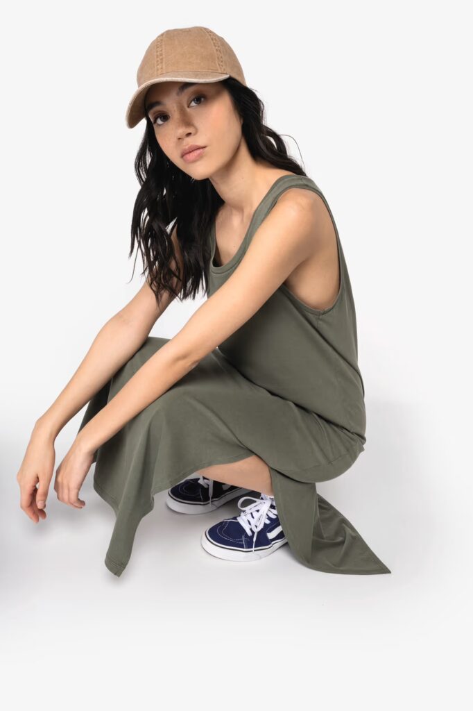 Robe écoresponsable délavée en jersey femme