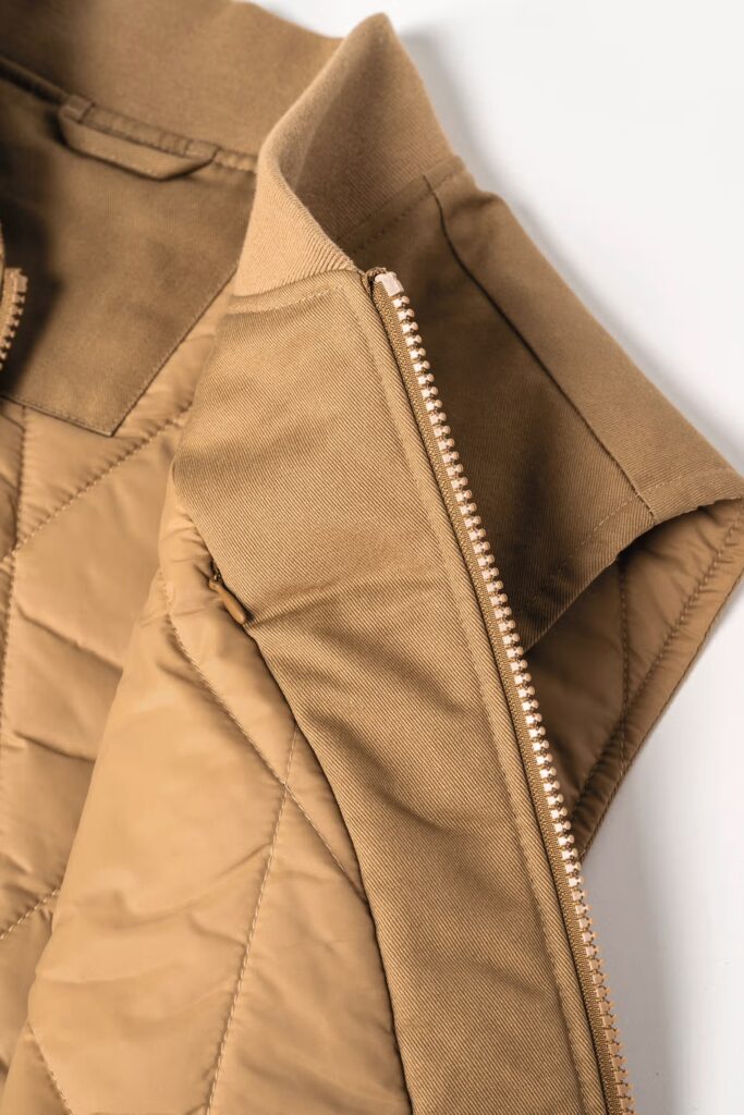 Bodywarmer rembourré en sergé écoresponsable à col teddy unisexe