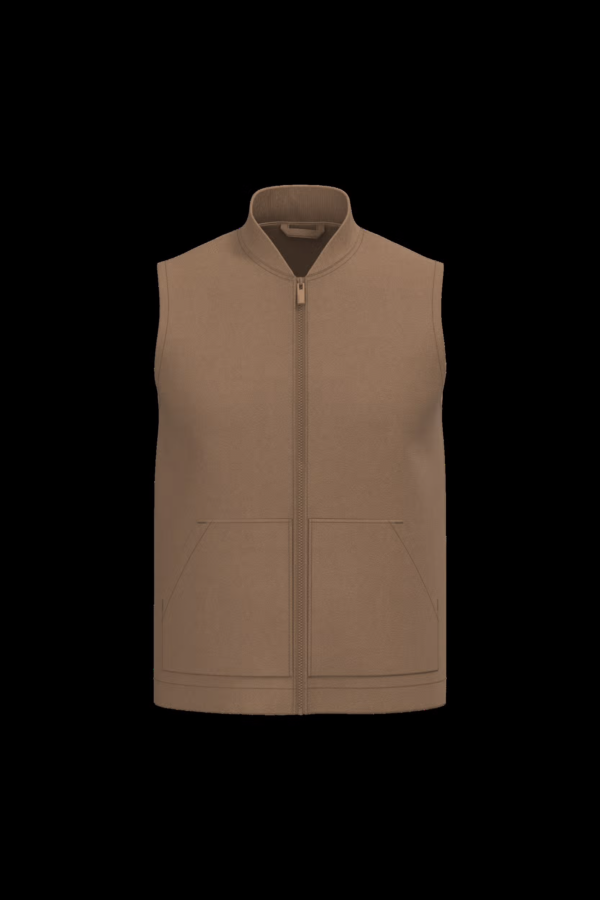 Bodywarmer rembourré en sergé écoresponsable à col teddy unisexe