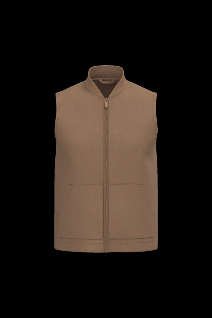 Bodywarmer rembourré en sergé écoresponsable à col teddy unisexe