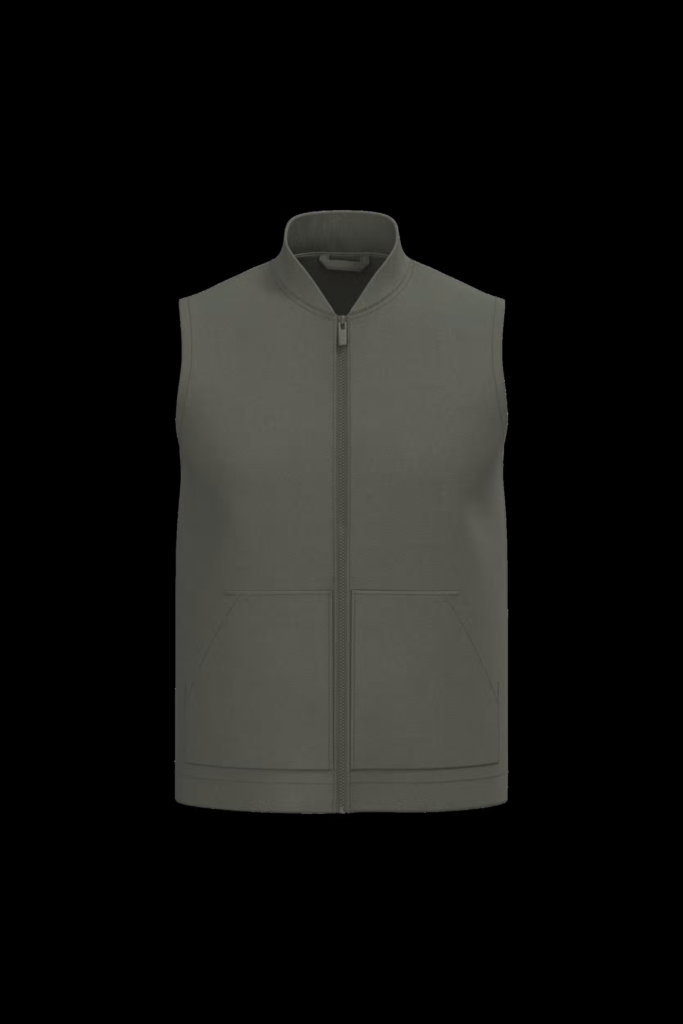 Bodywarmer rembourré en sergé écoresponsable à col teddy unisexe