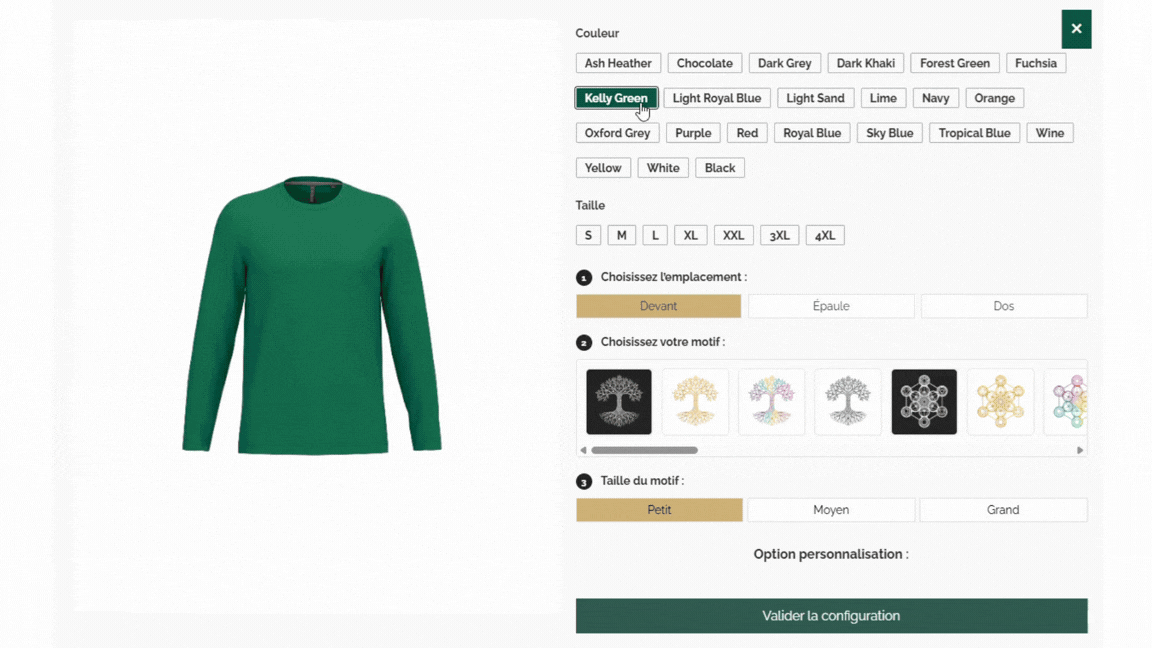 Configurateur - textiles personnalisables made in france