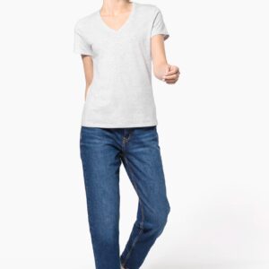 T-shirt col V manches courtes femme – Image 9
