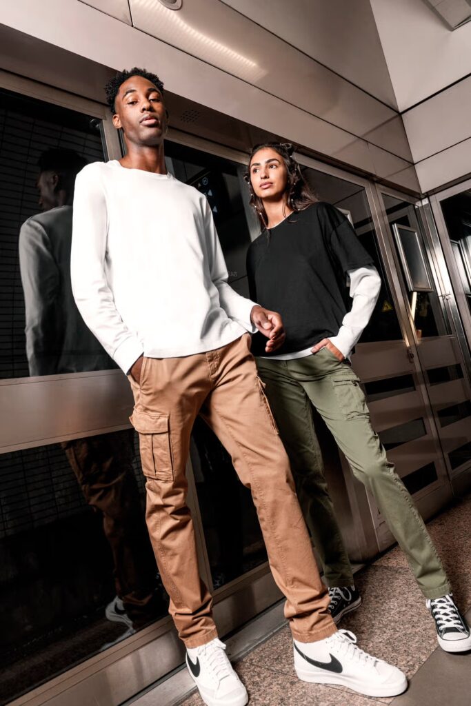 Pantalon cargo écoresponsable délavé homme