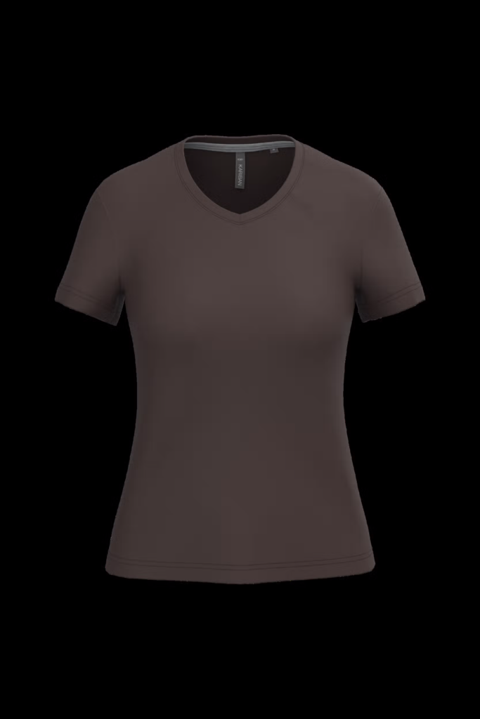 T-shirt col V manches courtes femme