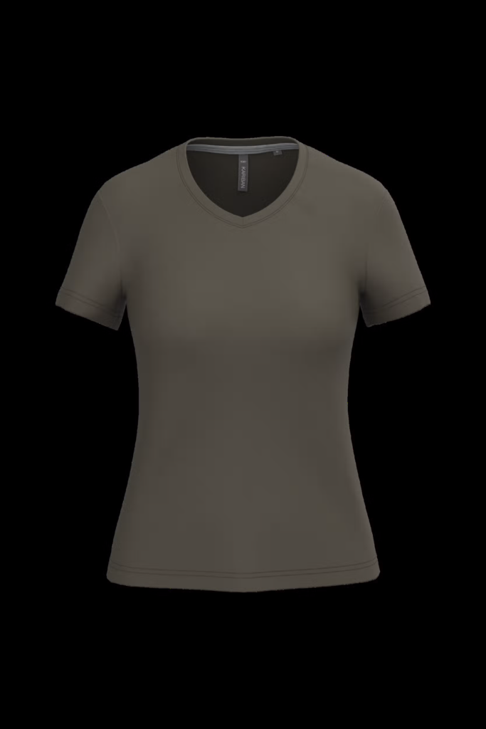 T-shirt col V manches courtes femme