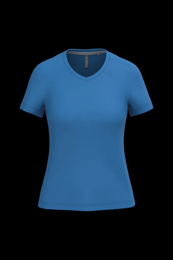 T-shirt col V manches courtes femme