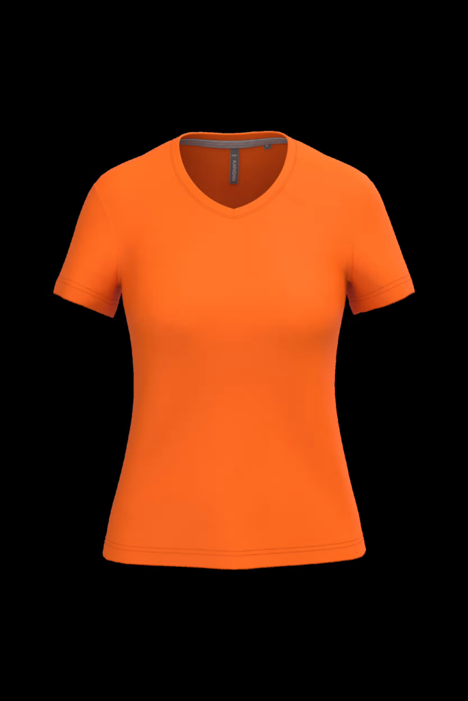 T-shirt col V manches courtes femme