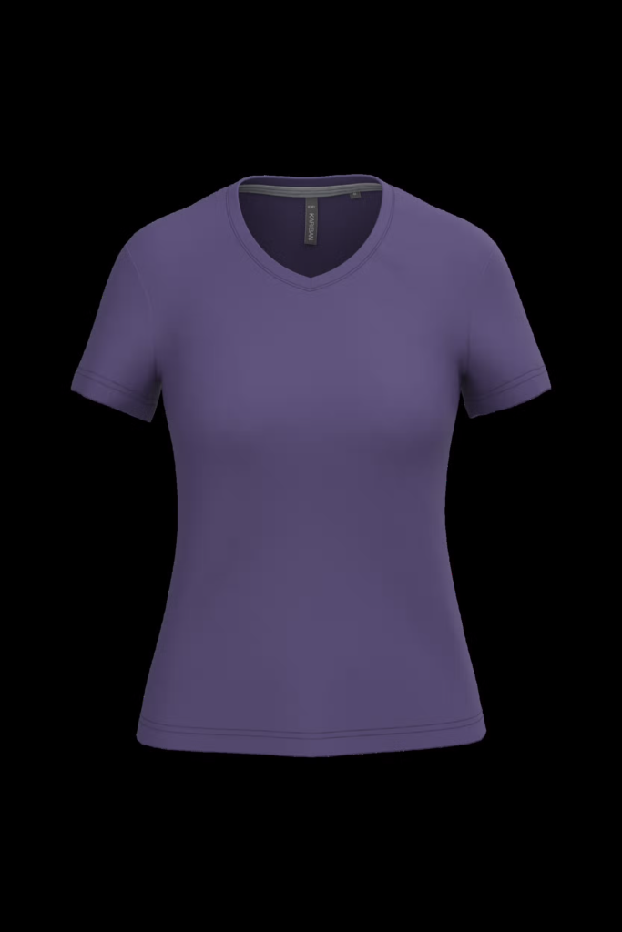 T-shirt col V manches courtes femme