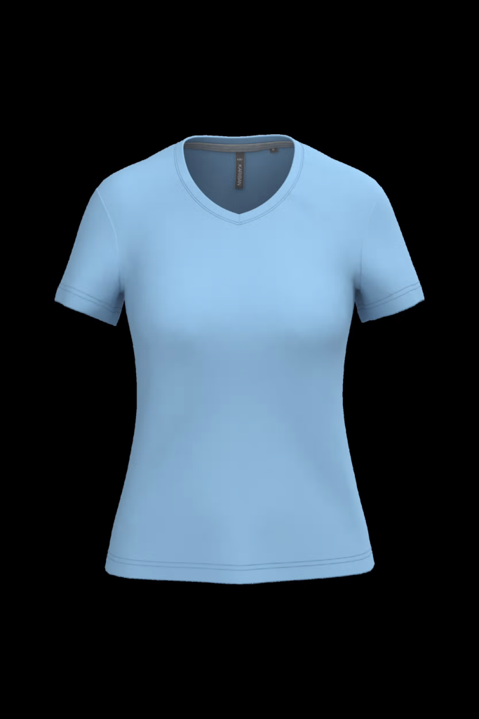 T-shirt col V manches courtes femme