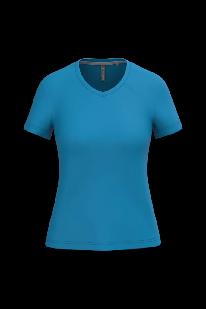 T-shirt col V manches courtes femme