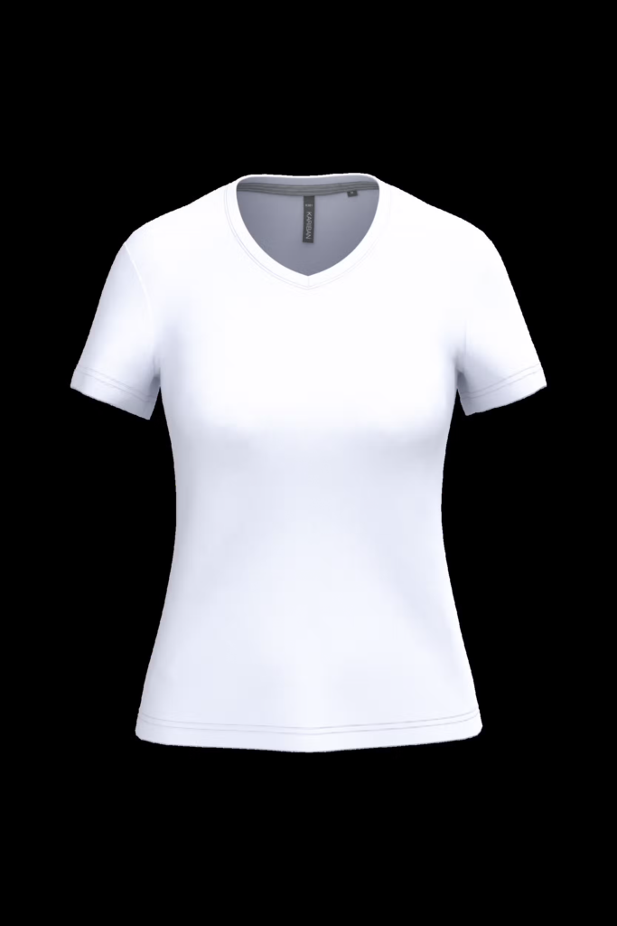T-shirt col V manches courtes femme