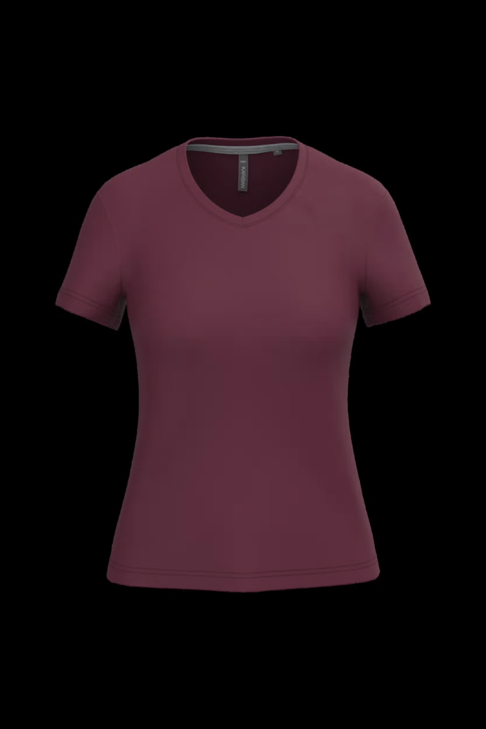 T-shirt col V manches courtes femme