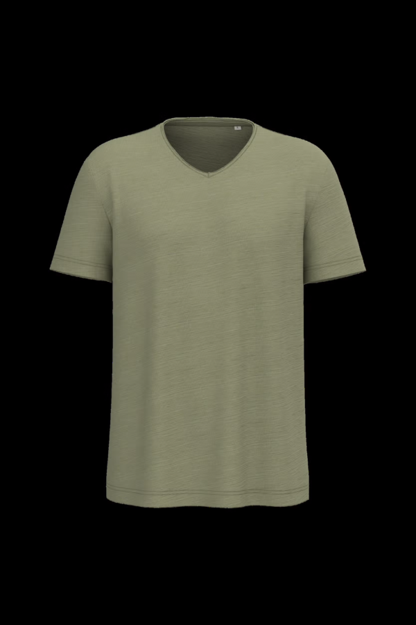 T-shirt écoresponsable col slub à épaules tombantes homme