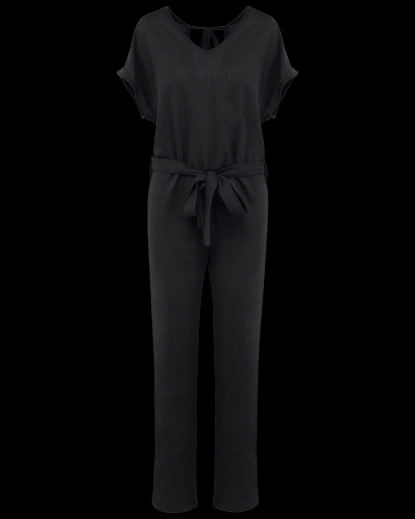 Combinaison en maille manches courtes en lin femme