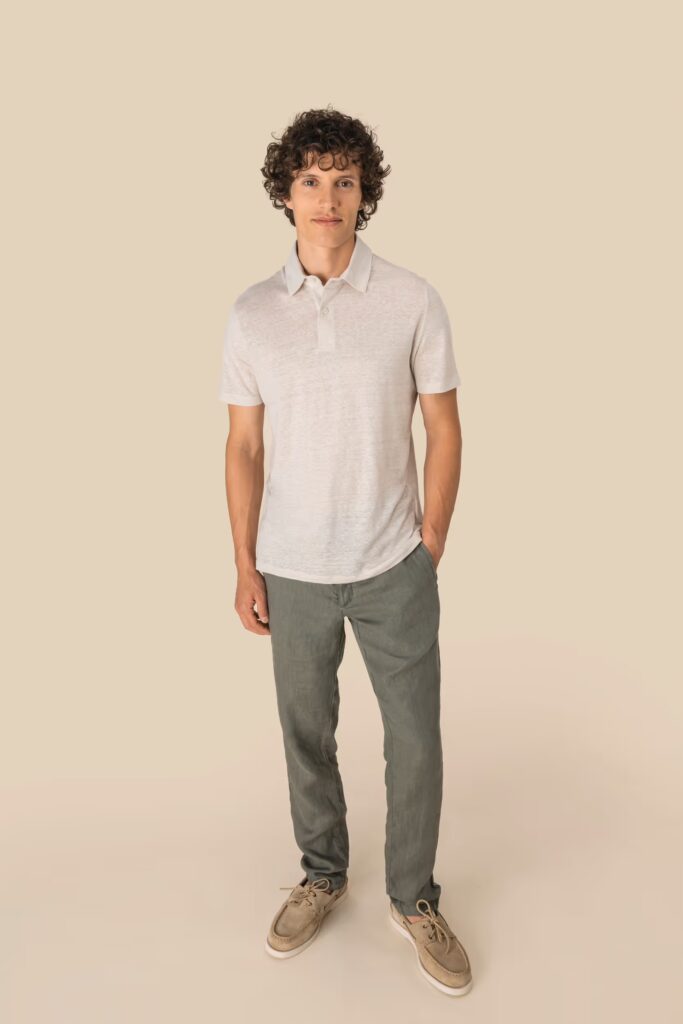 Polo lin homme