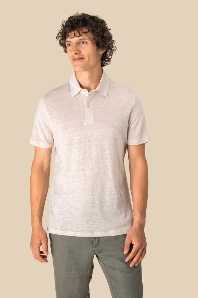 Polo lin homme