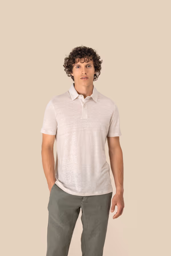 Polo lin homme