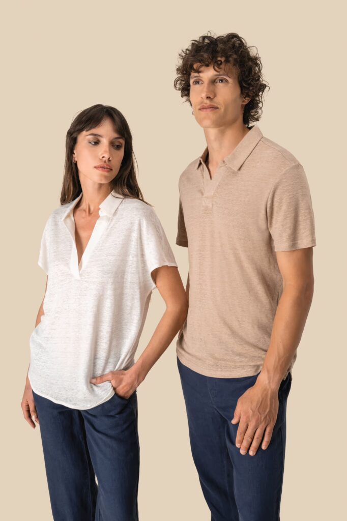 Polo en lin femme
