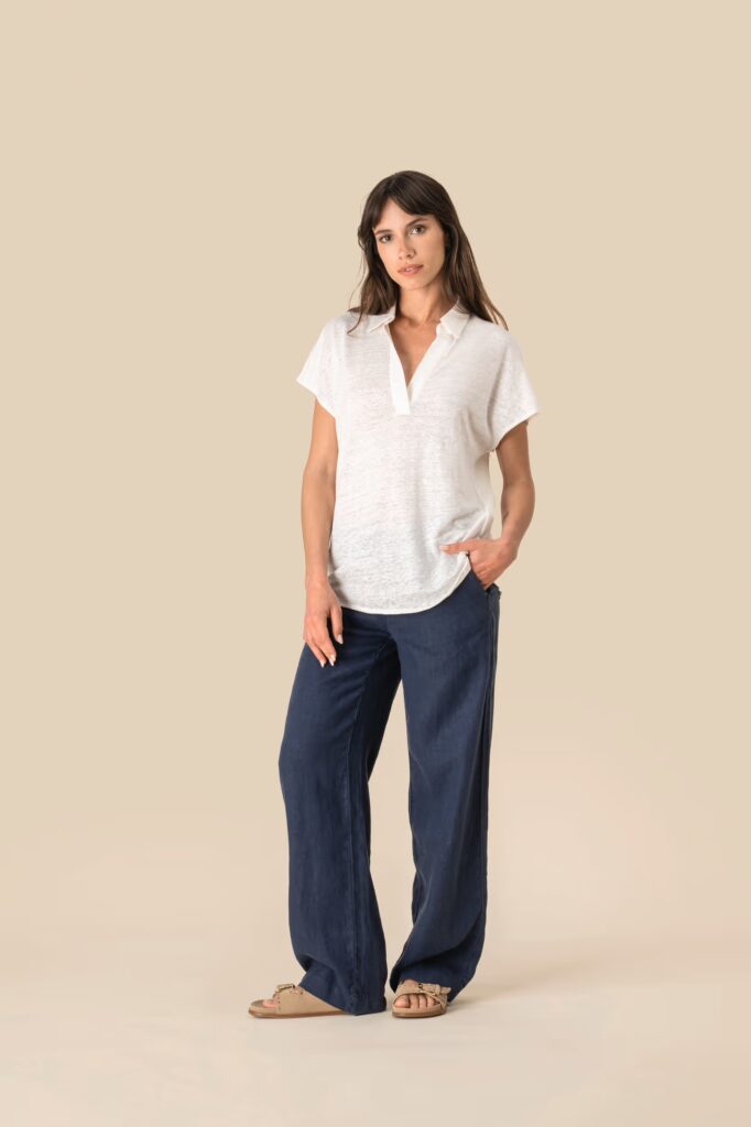 Polo en lin femme