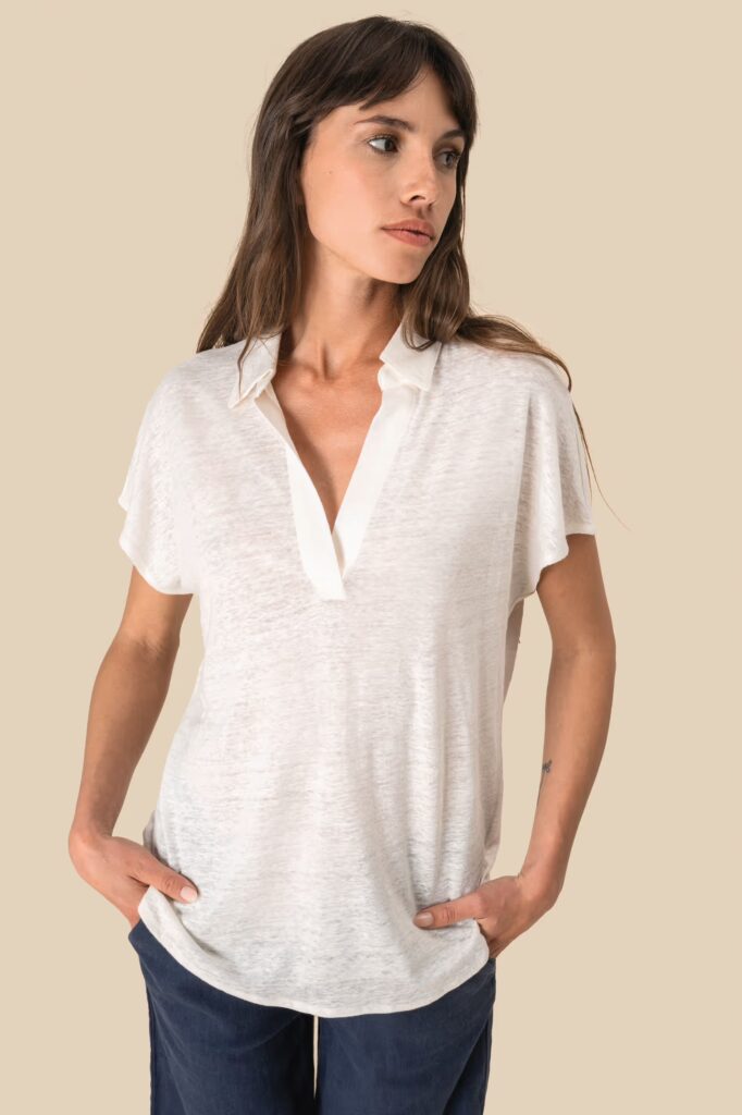 Polo en lin femme