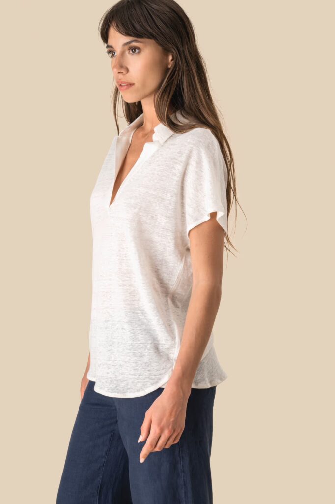 Polo en lin femme