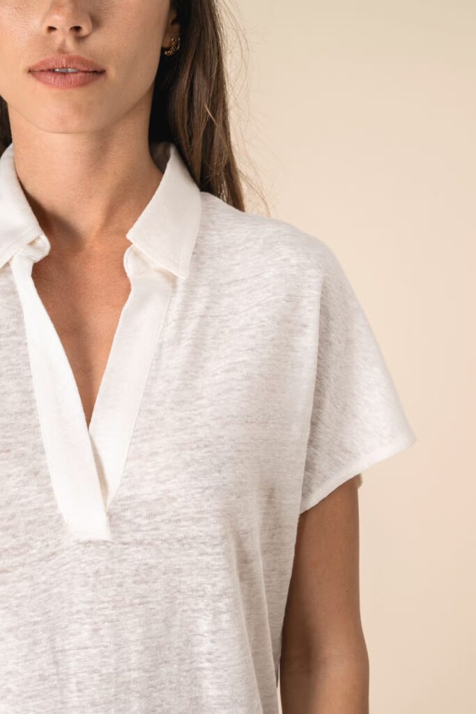 Polo en lin femme