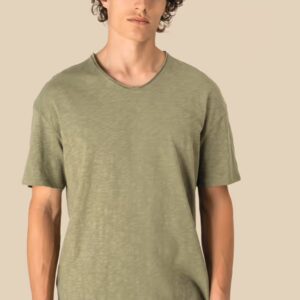 T-shirt écoresponsable col slub à épaules tombantes homme