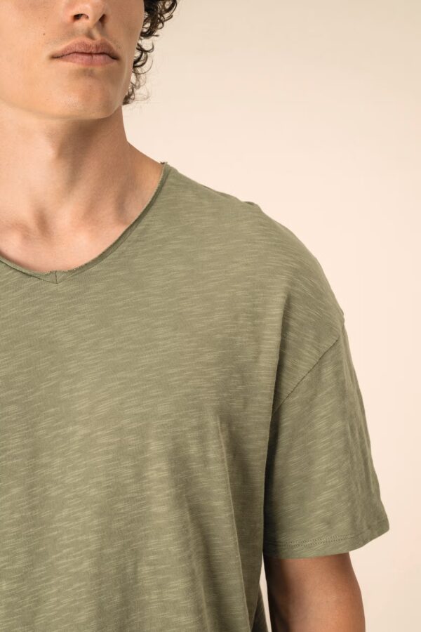 T-shirt écoresponsable col slub à épaules tombantes homme