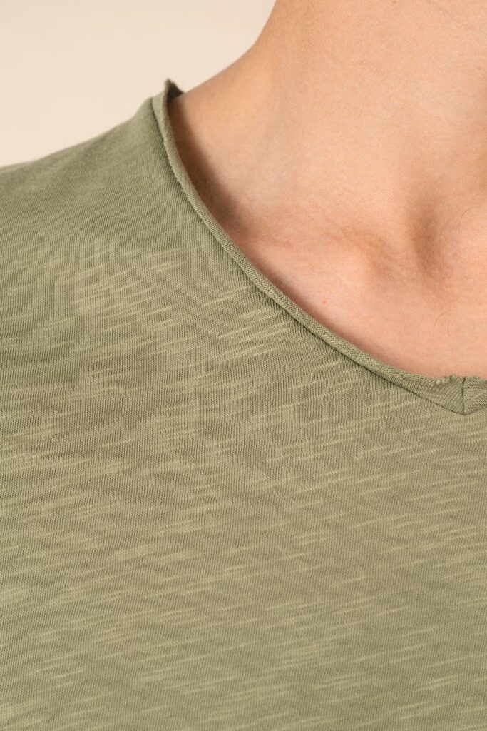 T-shirt écoresponsable col slub à épaules tombantes homme