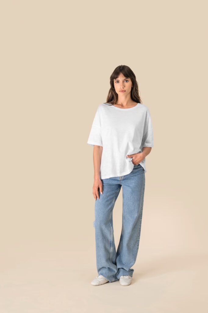 T-shirt écoresponsable slub oversize femme
