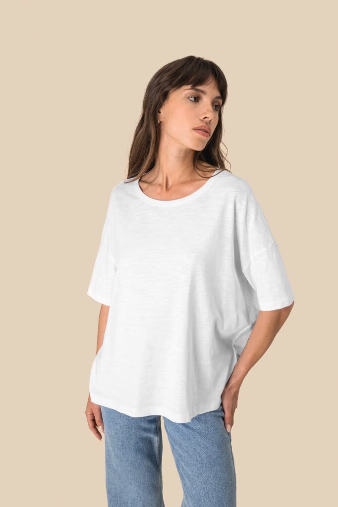 T-shirt écoresponsable slub oversize femme