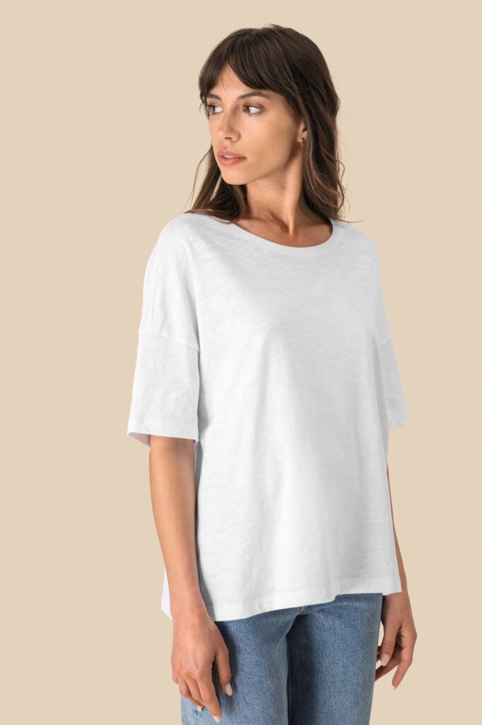T-shirt écoresponsable slub oversize femme