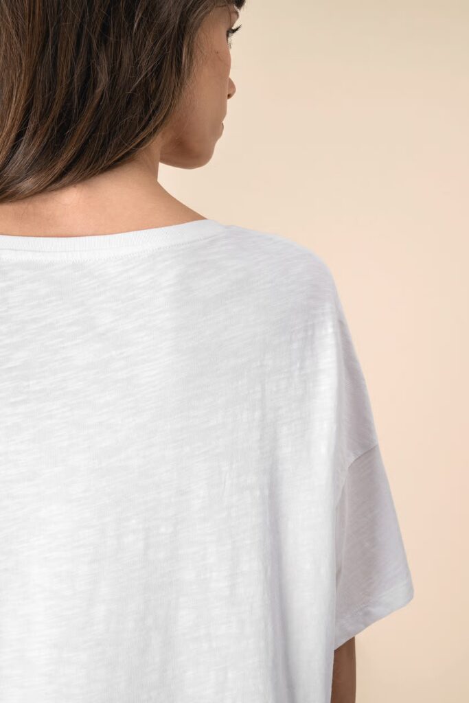 T-shirt écoresponsable slub oversize femme