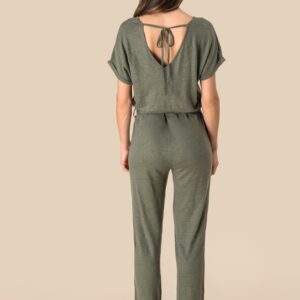 Combinaison en maille manches courtes en lin femme – Image 4